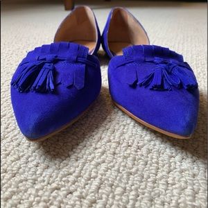 Cobalt blue J Crew flats with tassels